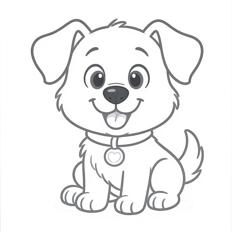 This coloring page features a smart and stylish Poodle with curly fur, standing with a perky posture.